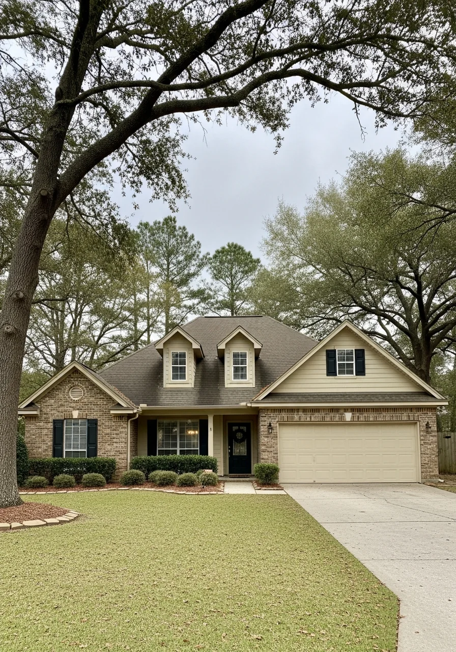North shore home exterior with typical St. Tammany construction and residential property grounds.